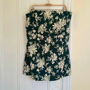 Abercrombie & Fitch Strapless Green Floral Dress